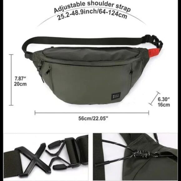 New Large Crossbody Fanny Pack for Women Men,Green - Picture 5 of 8